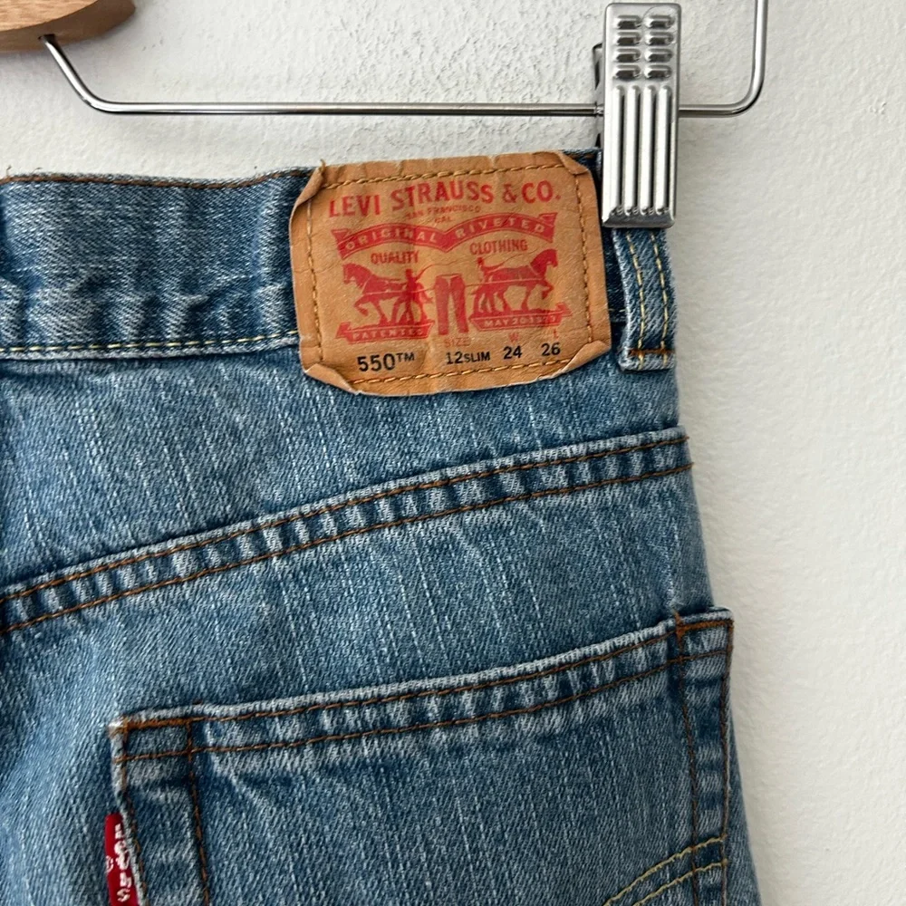 Levi’s 550 Relaxed Boys 12 Slim Classic Straight Blue Jeans 24” x 26”